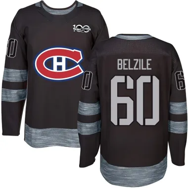 Authentic Alex Belzile Black Montreal Canadiens 1917-2017 100th Anniversary Jersey - Youth