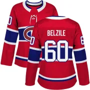 Authentic Alex Belzile Red Montreal Canadiens Home Jersey - Women's