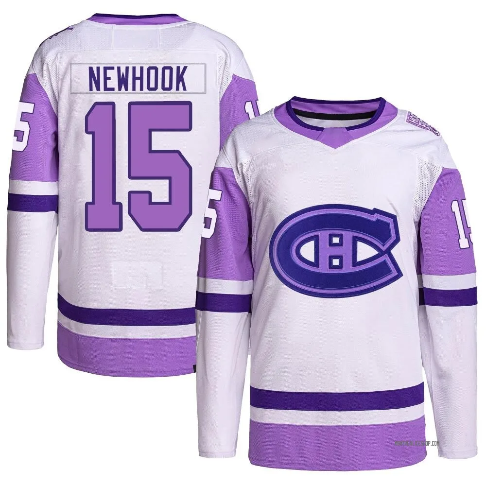 Authentic Alex Newhook White/Purple Montreal Canadiens Hockey Fights Cancer Primegreen Jersey - Youth