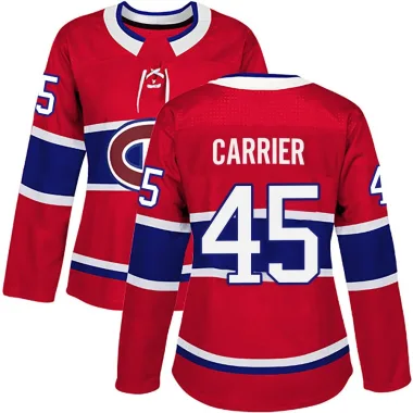 Authentic Alexandre Carrier Red Montreal Canadiens Home Jersey - Women's
