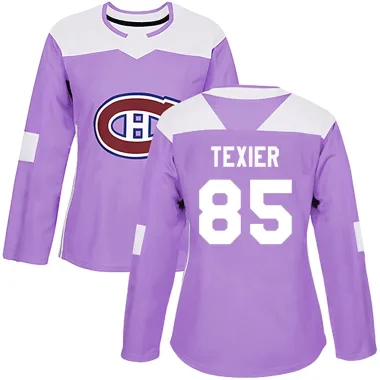 Authentic Alexandre Texier Purple Montreal Canadiens Fights Cancer Practice Jersey - Women's