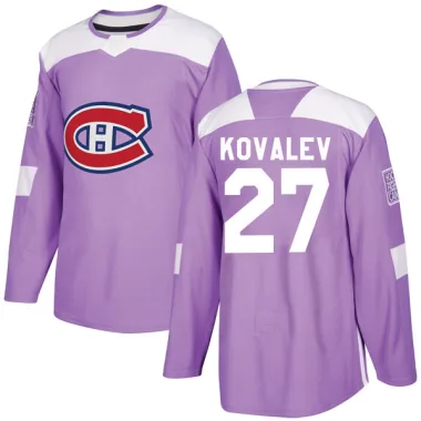Authentic Alexei Kovalev Purple Montreal Canadiens Fights Cancer Practice Jersey - Youth