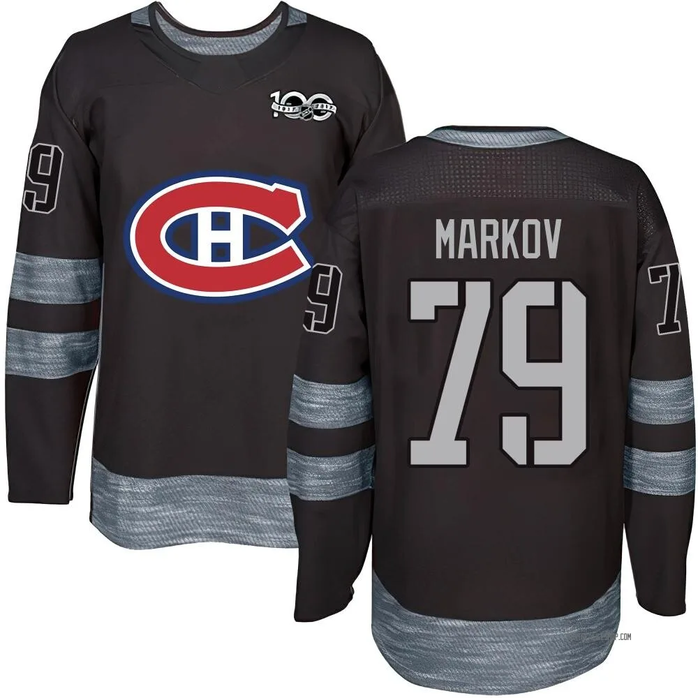 Authentic Andrei Markov Black Montreal Canadiens 1917-2017 100th Anniversary Jersey - Men's