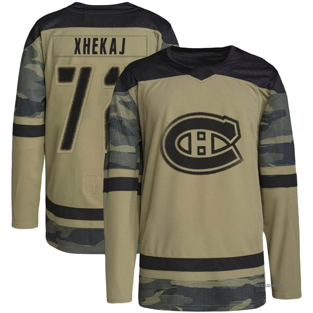 Authentic Arber Xhekaj Camo Montreal Canadiens Military Appreciation Practice Jersey - Youth