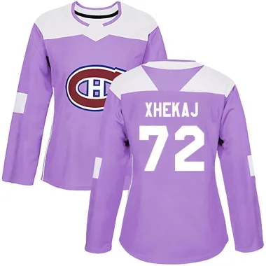 Authentic Arber Xhekaj Purple Montreal Canadiens Fights Cancer Practice Jersey - Women's