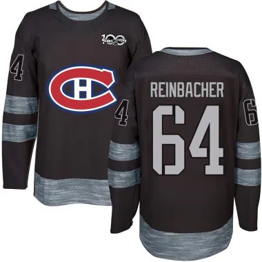 Authentic David Reinbacher Black Montreal Canadiens 1917-2017 100th Anniversary Jersey - Men's