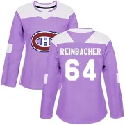 Authentic David Reinbacher Purple Montreal Canadiens Fights Cancer Practice Jersey - Women's