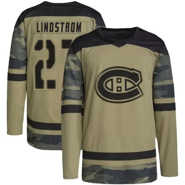 Authentic Gustav Lindstrom Camo Montreal Canadiens Military Appreciation Practice Jersey - Youth