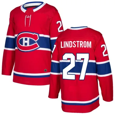 Authentic Gustav Lindstrom Red Montreal Canadiens Home Jersey - Youth