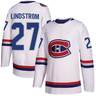 Authentic Gustav Lindstrom White Montreal Canadiens 2017 100 Classic Jersey - Youth