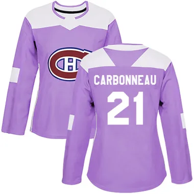 Authentic Guy Carbonneau Purple Montreal Canadiens Fights Cancer Practice Jersey - Women's