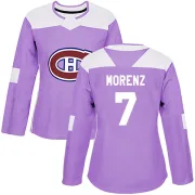 Authentic Howie Morenz Purple Montreal Canadiens Fights Cancer Practice Jersey - Women's