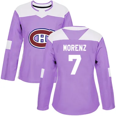 Authentic Howie Morenz Purple Montreal Canadiens Fights Cancer Practice Jersey - Women's