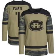 Authentic Jacques Plante Camo Montreal Canadiens Military Appreciation Practice Jersey - Youth