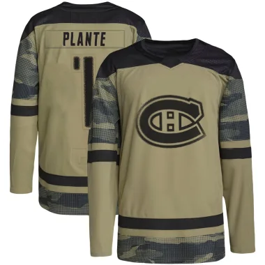 Authentic Jacques Plante Camo Montreal Canadiens Military Appreciation Practice Jersey - Youth