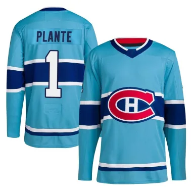 Authentic Jacques Plante Light Blue Montreal Canadiens Reverse Retro 2.0 Jersey - Youth
