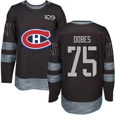Authentic Jakub Dobes Black Montreal Canadiens 1917-2017 100th Anniversary Jersey - Men's