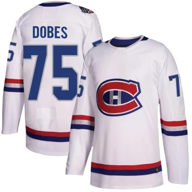 Authentic Jakub Dobes White Montreal Canadiens 2017 100 Classic Jersey - Men's