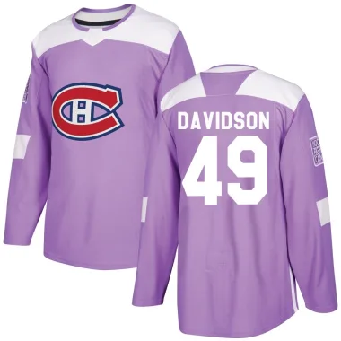 Authentic Jared Davidson Purple Montreal Canadiens Fights Cancer Practice Jersey - Youth
