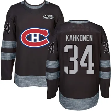 Authentic Kaapo Kahkonen Black Montreal Canadiens 1917-2017 100th Anniversary Jersey - Youth