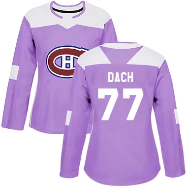 Authentic Kirby Dach Purple Montreal Canadiens Fights Cancer Practice Jersey - Women's