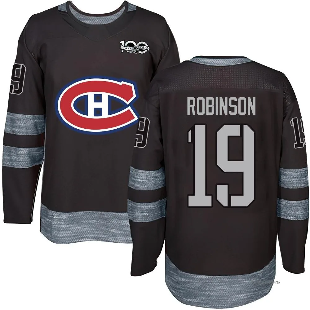 Authentic Larry Robinson Black Montreal Canadiens 1917-2017 100th Anniversary Jersey - Youth