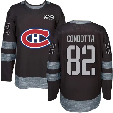 Authentic Lucas Condotta Black Montreal Canadiens 1917-2017 100th Anniversary Jersey - Youth