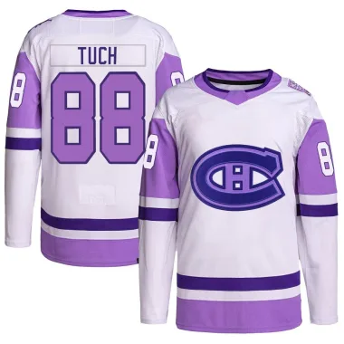 Authentic Luke Tuch White/Purple Montreal Canadiens Hockey Fights Cancer Primegreen Jersey - Men's