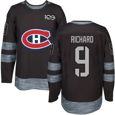 Authentic Maurice Richard Black Montreal Canadiens 1917-2017 100th Anniversary Jersey - Men's