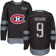 Authentic Maurice Richard Black Montreal Canadiens 1917-2017 100th Anniversary Jersey - Youth