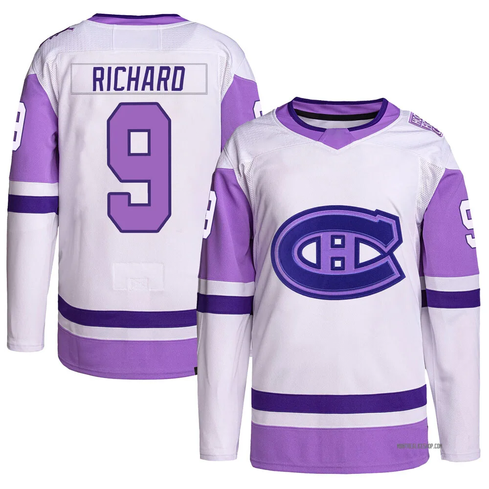 Authentic Maurice Richard White/Purple Montreal Canadiens Hockey Fights Cancer Primegreen Jersey - Youth