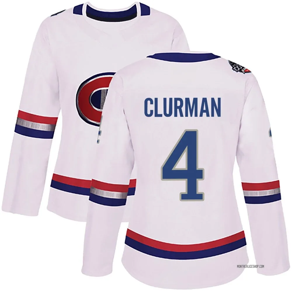Authentic Nathan Clurman White Montreal Canadiens 2017 100 Classic Jersey - Women's