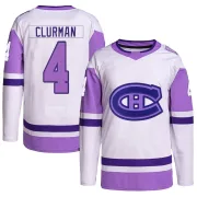 Authentic Nathan Clurman White/Purple Montreal Canadiens Hockey Fights Cancer Primegreen Jersey - Youth