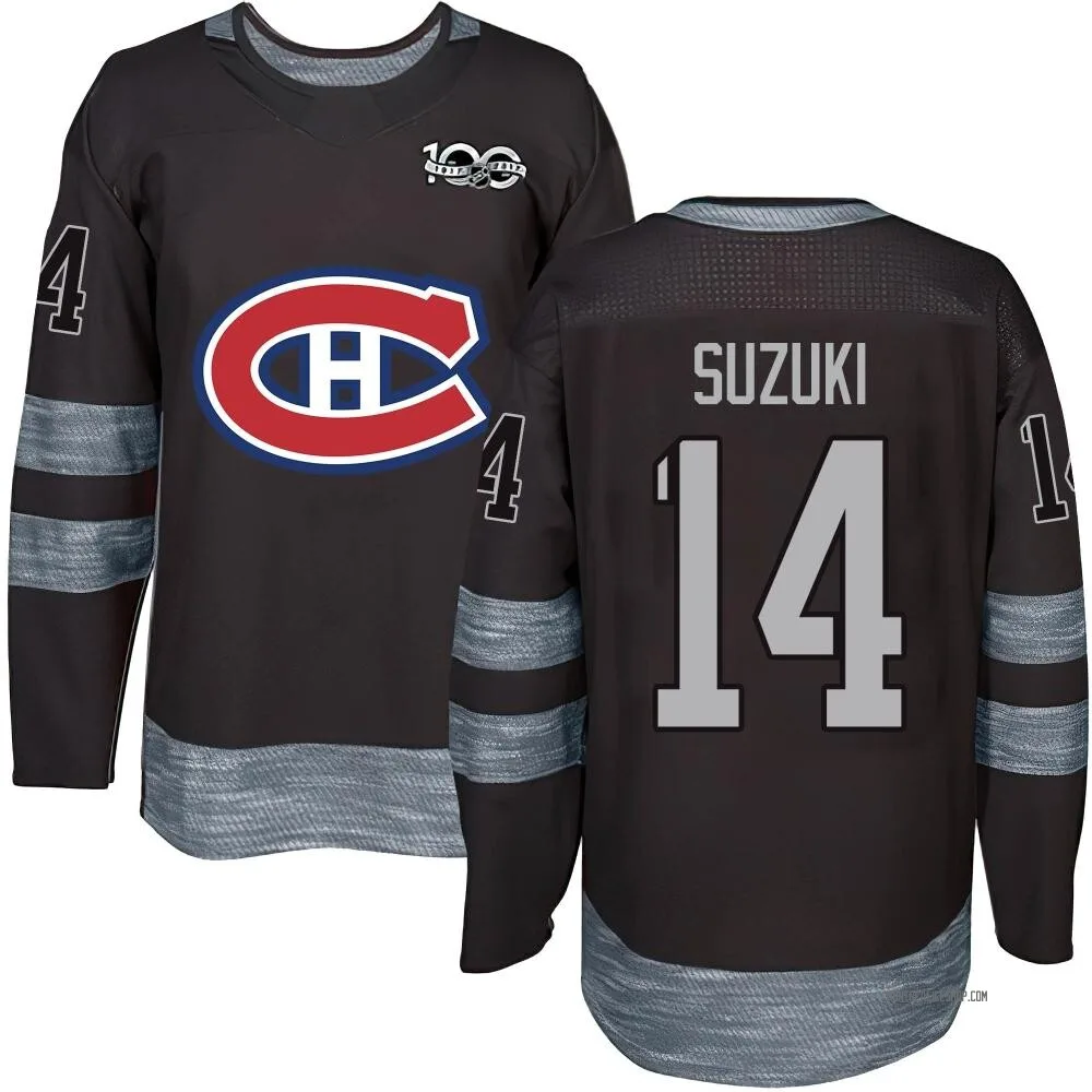 Authentic Nick Suzuki Black Montreal Canadiens 1917-2017 100th Anniversary Jersey - Youth