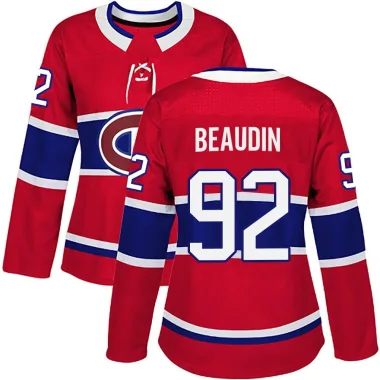 Authentic Nicolas Beaudin Red Montreal Canadiens Home Jersey - Women's
