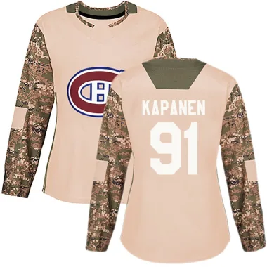 Authentic Oliver Kapanen Camo Montreal Canadiens Veterans Day Practice Jersey - Women's