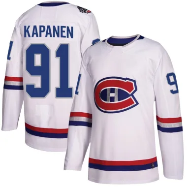 Authentic Oliver Kapanen White Montreal Canadiens 2017 100 Classic Jersey - Men's