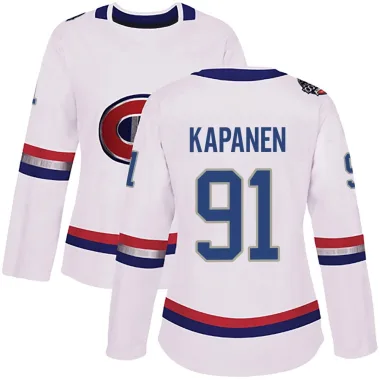 Authentic Oliver Kapanen White Montreal Canadiens 2017 100 Classic Jersey - Women's
