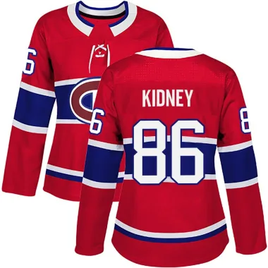 Authentic Riley Kidney Red Montreal Canadiens Home Jersey - Women's