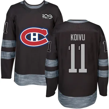 Authentic Saku Koivu Black Montreal Canadiens 1917-2017 100th Anniversary Jersey - Men's