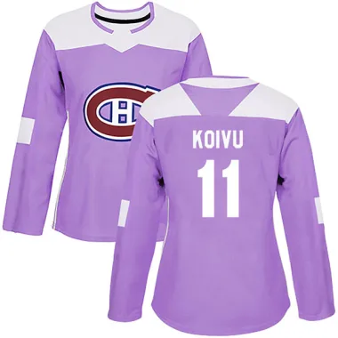 Authentic Saku Koivu Purple Montreal Canadiens Fights Cancer Practice Jersey - Women's