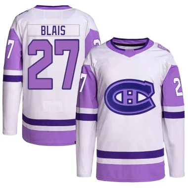 Authentic Sammy Blais White/Purple Montreal Canadiens Hockey Fights Cancer Primegreen Jersey - Men's
