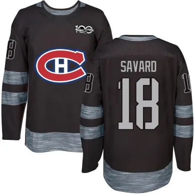 Authentic Serge Savard Black Montreal Canadiens 1917-2017 100th Anniversary Jersey - Men's