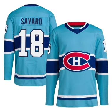 Authentic Serge Savard Light Blue Montreal Canadiens Reverse Retro 2.0 Jersey - Men's