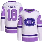 Authentic Serge Savard White/Purple Montreal Canadiens Hockey Fights Cancer Primegreen Jersey - Youth