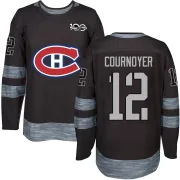 Authentic Yvan Cournoyer Black Montreal Canadiens 1917-2017 100th Anniversary Jersey - Men's