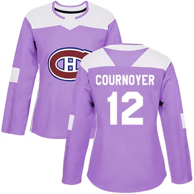 Authentic Yvan Cournoyer Purple Montreal Canadiens Fights Cancer Practice Jersey - Women's