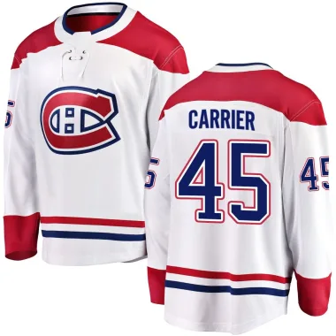 Breakaway Alexandre Carrier White Montreal Canadiens Away Jersey - Men's