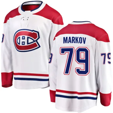 Breakaway Andrei Markov White Montreal Canadiens Away Jersey - Men's