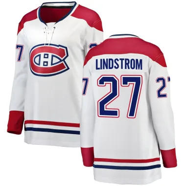 Breakaway Gustav Lindstrom White Montreal Canadiens Away Jersey - Women's